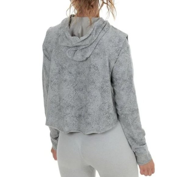 Gymshark Chalk Light Gray Crop Cutout Sweatshirt Hoodie Size M - Picture 3 of 13